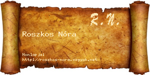 Roszkos Nóra névjegykártya